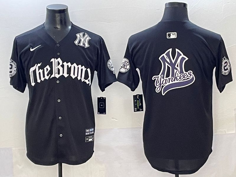 Men 2025 New York Yankees Blank Black Five generations Joint Name Nike MLB Jersey style 14